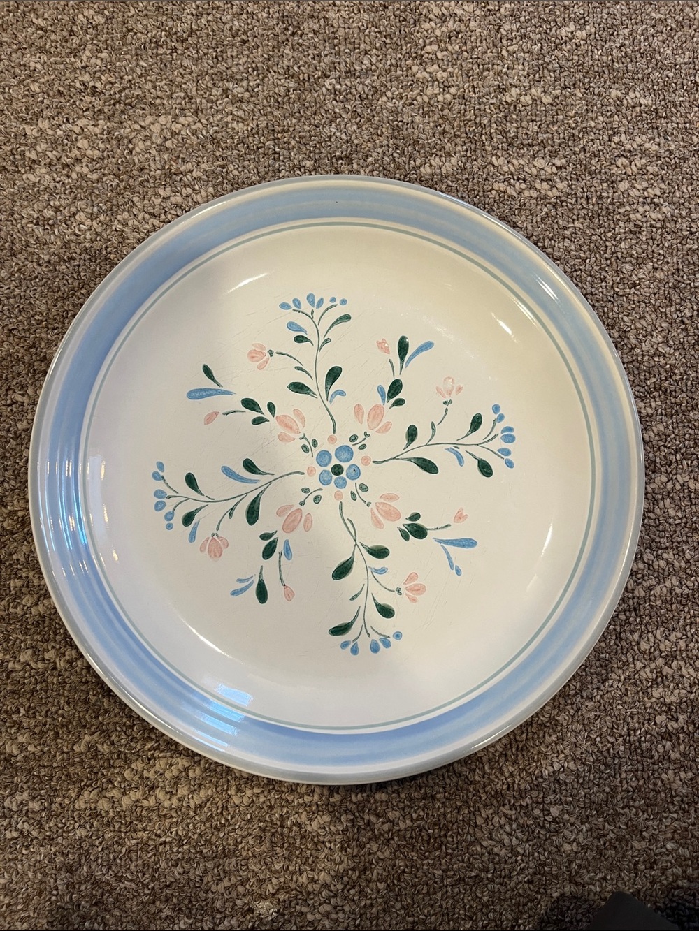 Fascino Blue Floral Ceramic Serving Bowl - Home Dining MCM